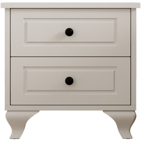 EVUHOME MAISON 2 Drawer Bedside Table, White