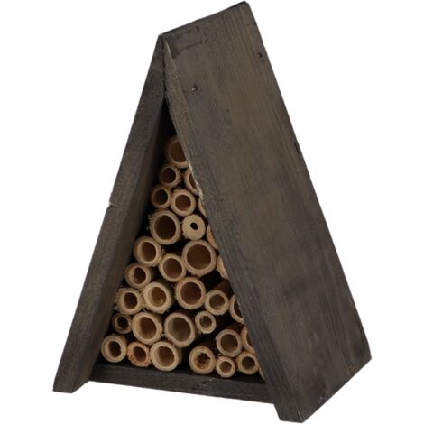 Maison à abeilles en bois en forme de wigwam - Marron - H 20,4 cm - Livraison gratuite