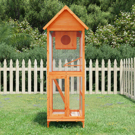 Maison à oiseaux Nichoir à oiseaux marron 60x58,5x160 cm bois massif de pin 99032 - Brun