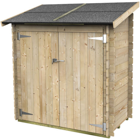 Maison adossée Ambrogio 155x85 cm – Murs en lambris de sapin 19 mm – Porte double avec fenêtre plexiglas – Revêtement autoclave – Alce