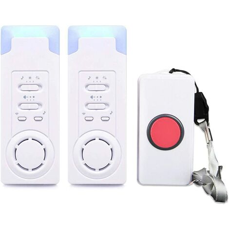 Maison Alerte Alarme Sans Fil Patiente Personne ÂGéE Personnelles SystèMe D'Alarme Et Bouton D'Appel D'Urgence Alarme Pager (1 En 2)