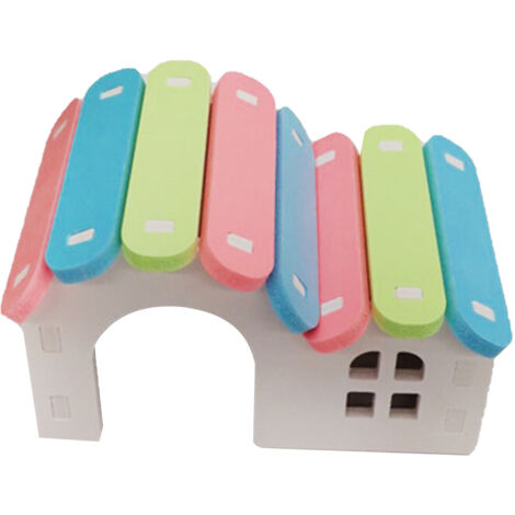 Maison Arc-en-Ciel pour Hamster - Cachette Solide et Colorée pour Petits Animaux
