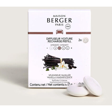 MAISON BERGER, RICARICA PER PROFUMO PER AUTO VANIGLIA SET 2 PEZZI, CASA, PROFUMATORI AUTO
