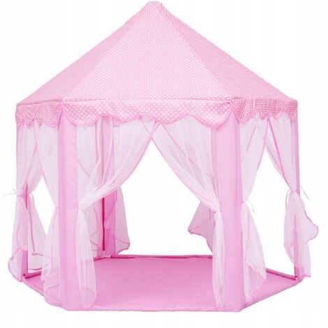 maison-château-tente avec sol rose pour enfants 600-23