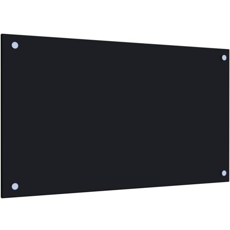 Maison Chic – Dosseret de cuisine fond de hotte noir 70 x 40 cm – Verre trempé résistant à la chaleur – Protection anti-éclaboussures facile à nettoyer