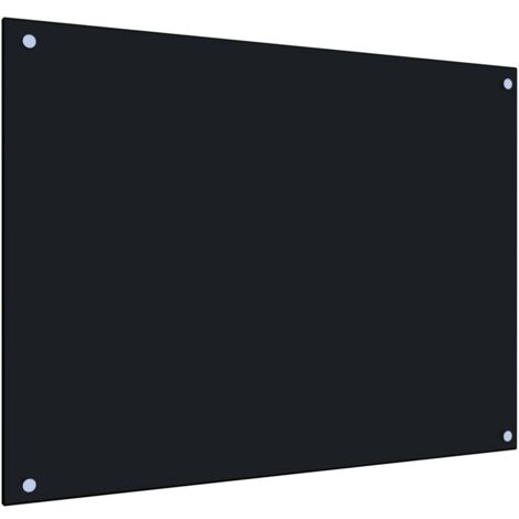 Maison Chic – Dosseret de cuisine fond de hotte noir 80 x 60 cm – Verre trempé résistant à la chaleur – Protection anti-éclaboussures