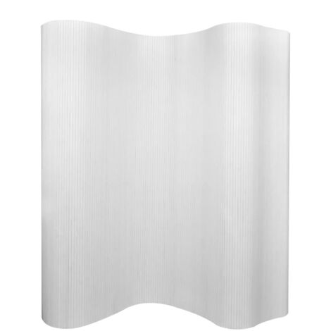 Maison Chic – Paravent en bambou blanc 250 x 165 cm – Cloison de séparation décorative – Écran d'intimité pour salons et chambres – Installation rapide