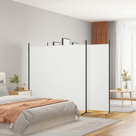 Maison Chic – Paravent sur pied pliable 3 panneaux en tissu polyester blanc 525x180 cm – Cloison de séparation pour espaces intérieurs