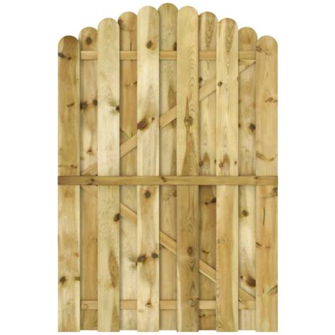 Maison Chic – Portillon en bois de pin imprégné 100x150 cm – Design en arche – Résistant aux intempéries et à la pourriture – Écologique