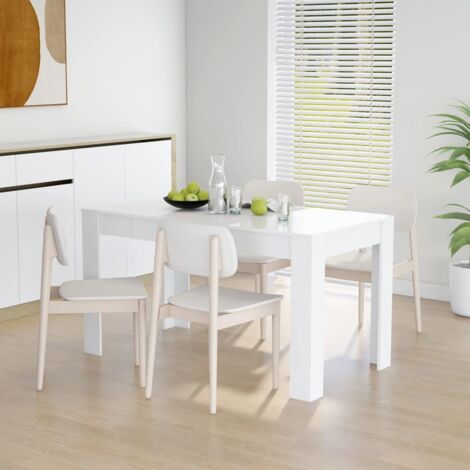 Maison Chic – Table de salle à manger blanche 140x74,5x76 cm – Aggloméré facile à nettoyer – Élégante et stable pour dîners quotidiens