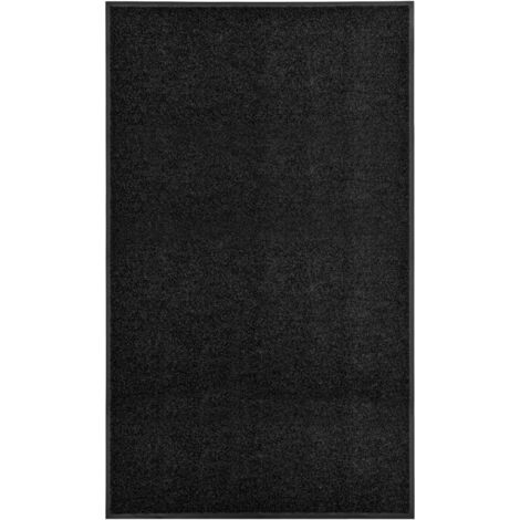 Maison Chic – Tapis d'entrée paillasson lavable noir 90x150 cm – Support PVC antidérapant – Absorption 2,5 L/m² – Usage intérieur/extérieur