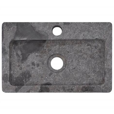 Maison Chic – Vasque à poser en marbre gris 38x24x6,5 cm – Lavabo design moderne pour salle de bain – Facile à nettoyer et à installer