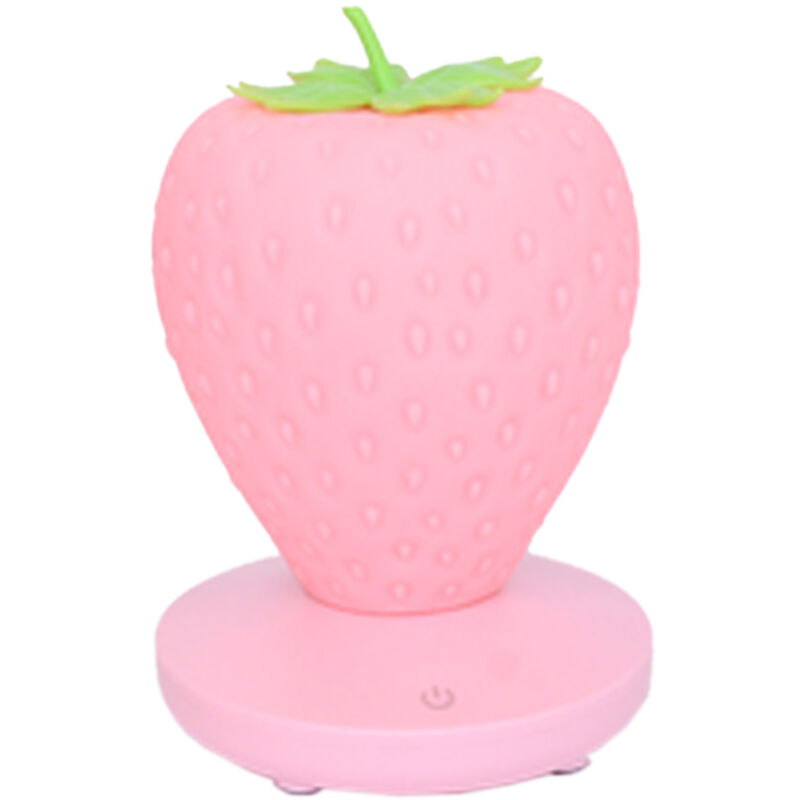 Veilleuse pour enfant - Veilleuse en forme de fraise - En silicone - Avec interrupteur tactile - Chargement usb - 3 modes de luminosité - Pour