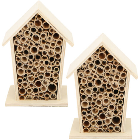 Maison d'abeille en bois, 2 pièces, chambre en bois, abri d'hôtel, boîte de nids pour la décoration de jardin