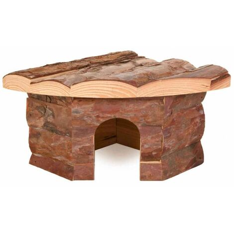 Maison d'angle jesper, hamster, en bois d'écorce 21 × 10 × 15/15 cm