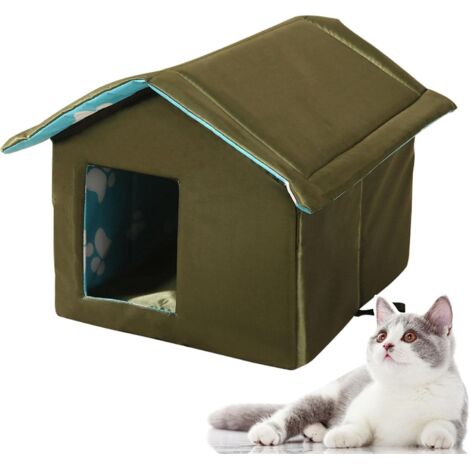 Maison de Chat étanche pour Chats d'extérieur - abri d'hiver Chaud pour