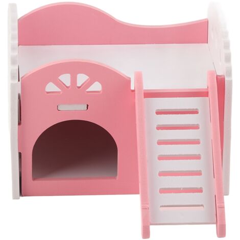 Maison de jeu et nid douillet pour hamster, château rose avec aire d'exercice