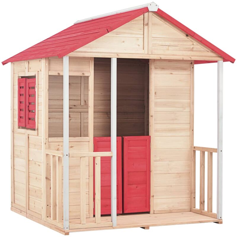 Maison de jeu pour enfants Bois de sapin Rouge - VIDAXL