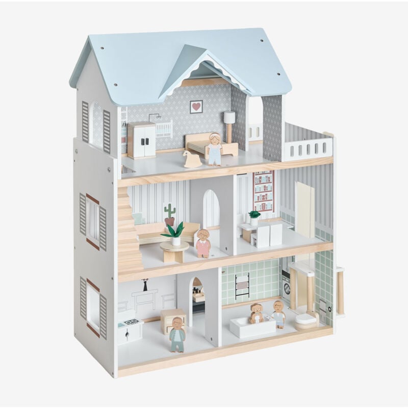 Sklum - Maison de poupée en bois Elizabeth Kids Couleurs Naturelles