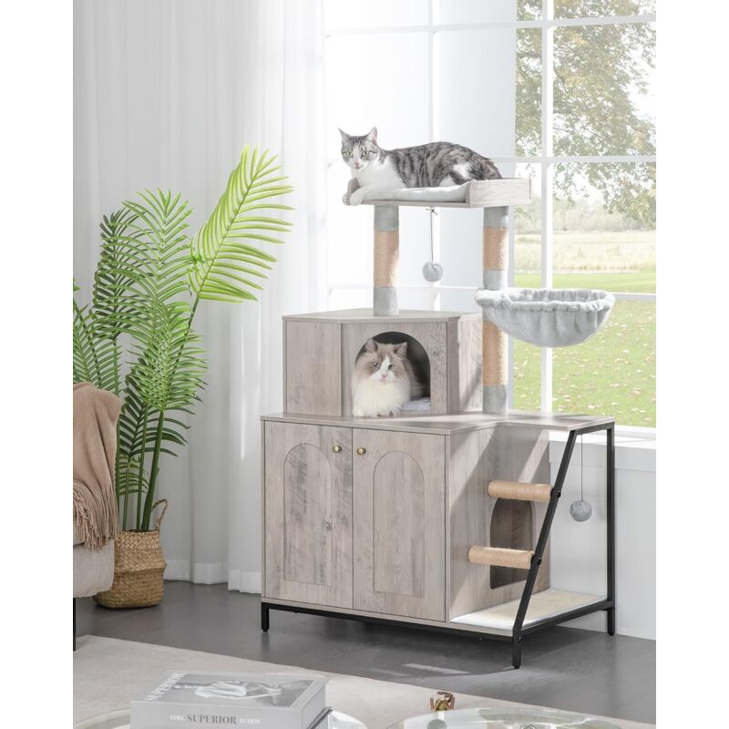 Maison de Toilette Chat, Table d'appoint en Bois pour Animal