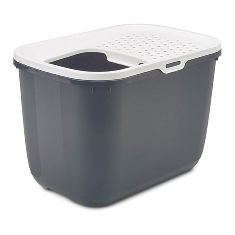 Savic Hop In Litter Box - Anthracite & White