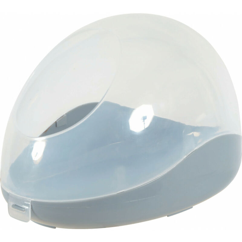 Maison de toilette pour chinchillas. 19 x 28 x hauteur 19 cm. couleur grise