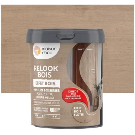 Peinture pour meuble Relook MAISON DECO effet bois exotique mat 0.375 L