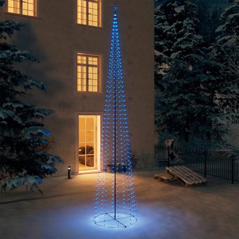 Image of Maison du'Monde - Albero di Natale a Cono con 752 led Blu 160x500 - Blauw