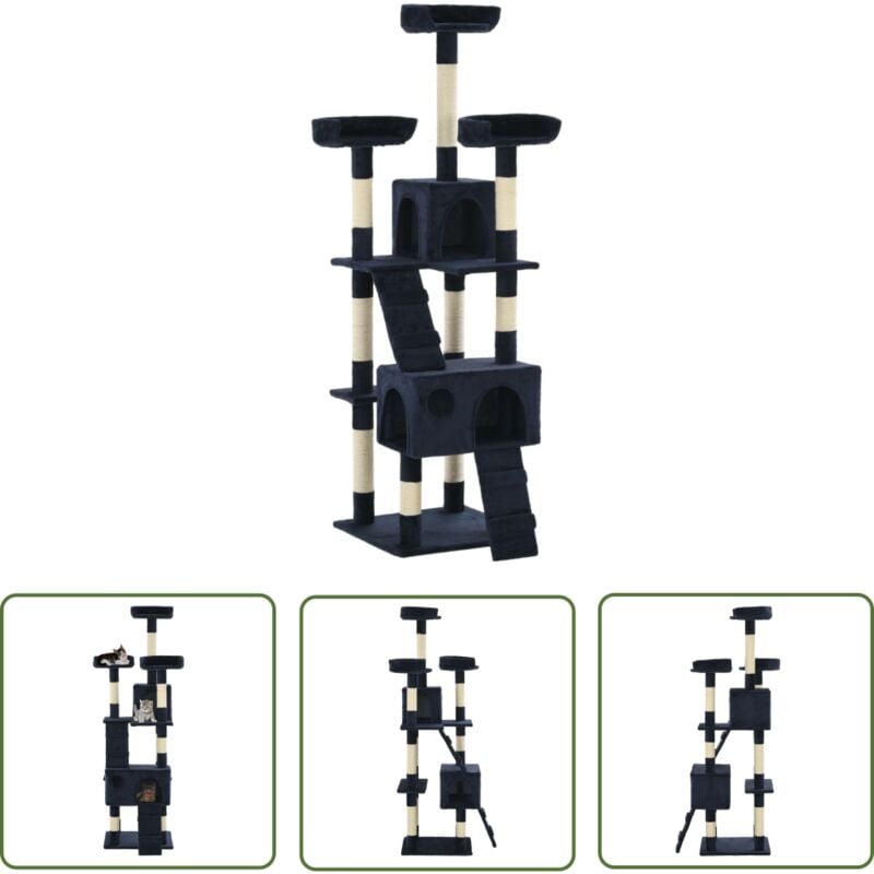 Prolenta Premium - The Living Store Arbre à chat avec griffoirs en sisal 170 cm Bleu - Arbre à Chat - Arbre à Chat Pour Chat - Jouet Pour Chat