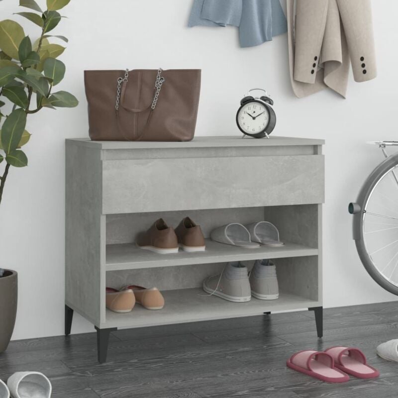 Prolenta Premium - Furniture Limited - Armoire à chaussures Gris béton 70x36x60 cm