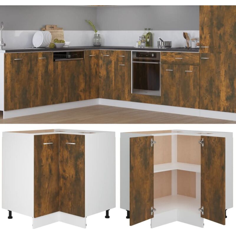 Furniture Limited - Armoire de cuisine 'Lyon' chêne fumé