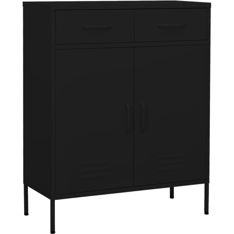 Furniture Limited - Armoire de rangement Noir 80x35x101,5 cm