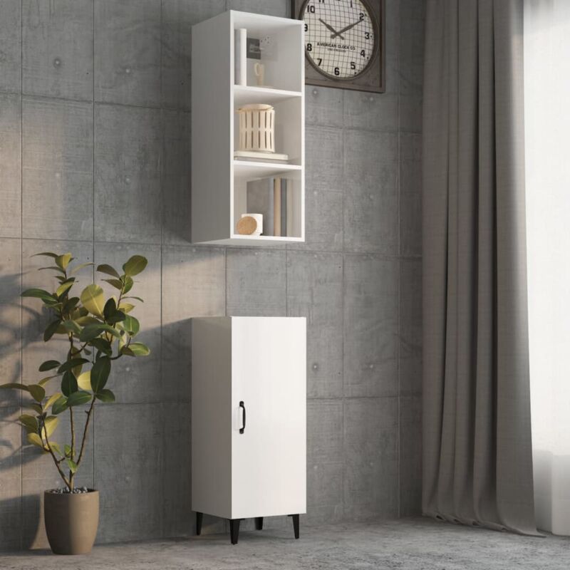 Prolenta Premium - Furniture Limited - Armoire murale Blanc brillant 34,5x32,5x90 cm