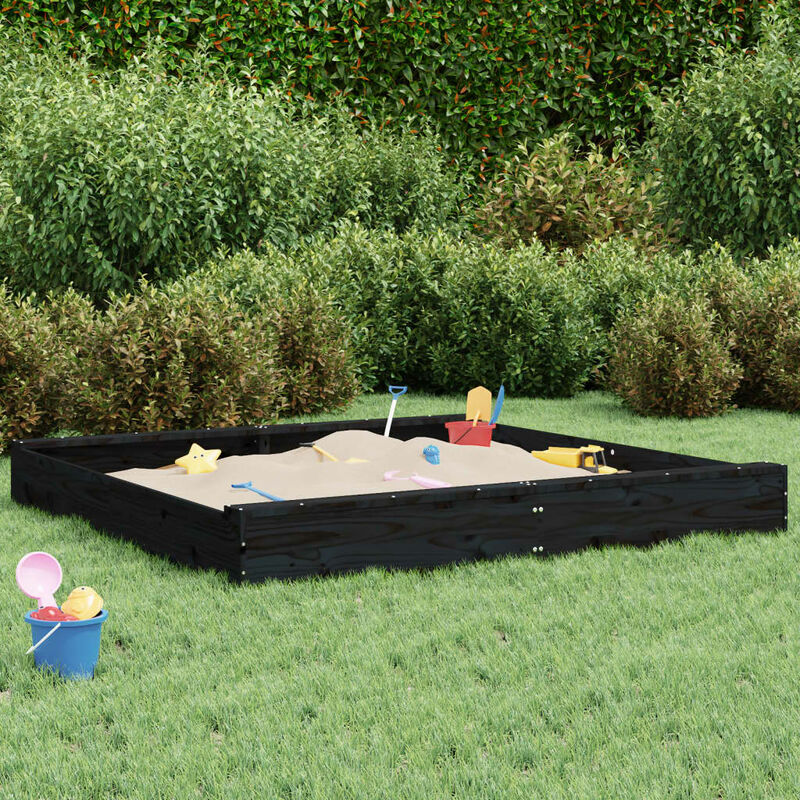 Prolenta Premium - Maison du'Monde - Bac à sable avec sièges noir carré bois de pin