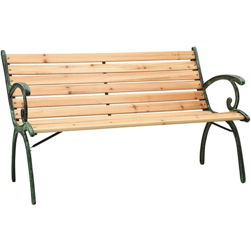 Prolenta Premium - Furniture Limited - Banc de jardin 116 cm Fonte et bois massif de