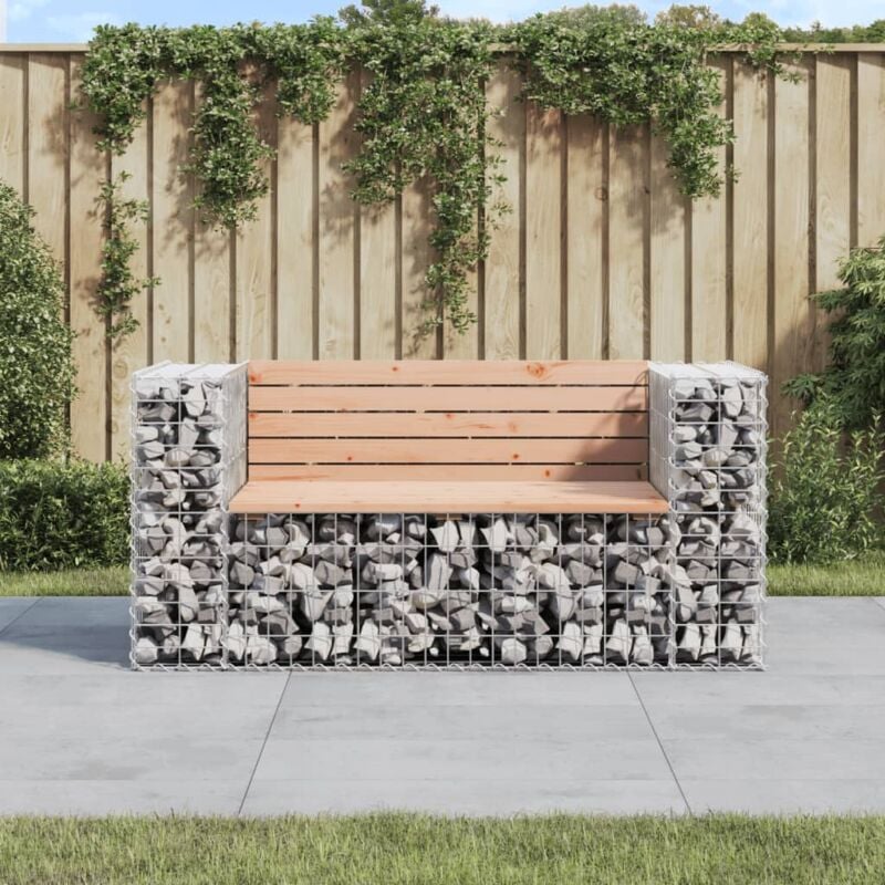 Prolenta Premium - Maison du'Monde - Banc jardin design gabion 143x71x65,5 cm bois