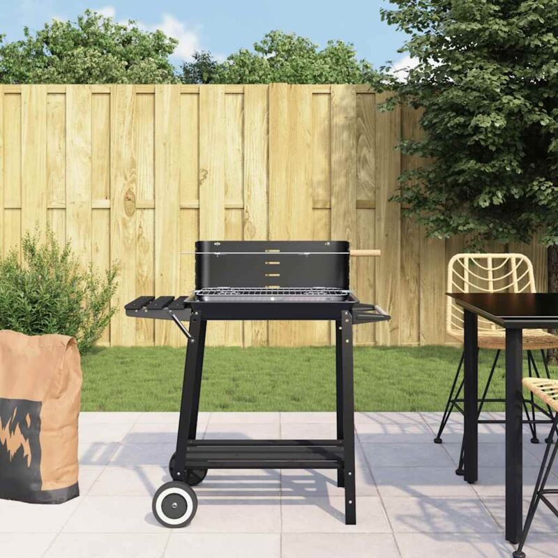 Prolenta Premium - Furniture Limited - Barbecue au charbon de bois avec roues noir