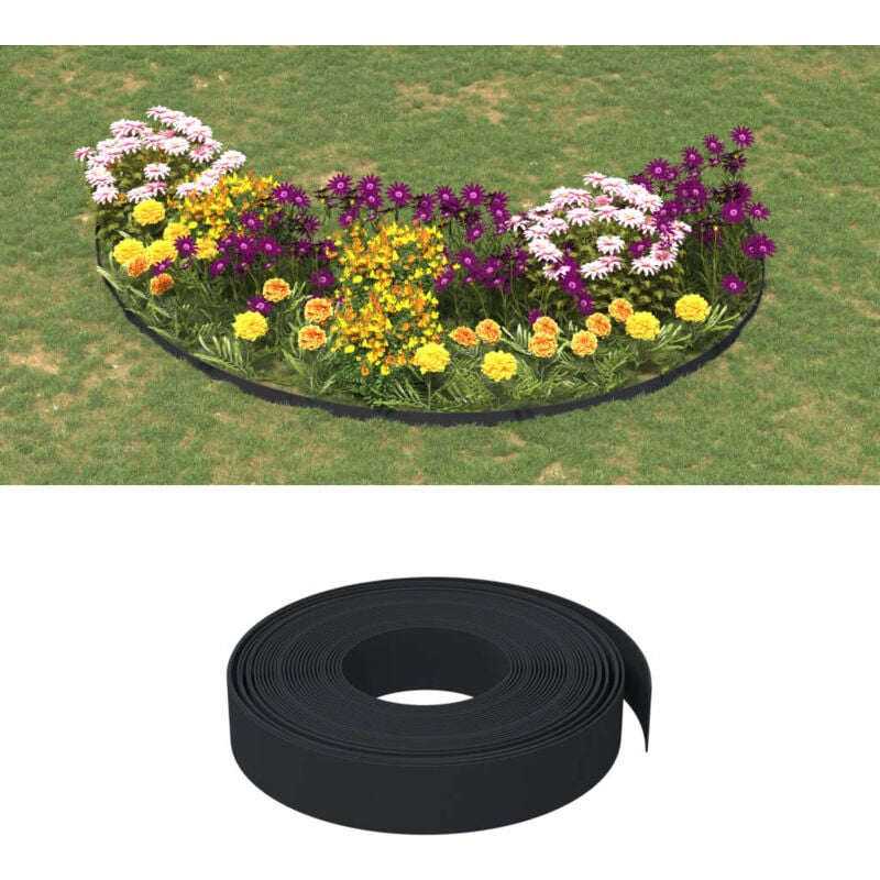 Prolenta Premium - Bordure de jardin noir 10 m 10 cm polyéthylène - The Living Store - Noir