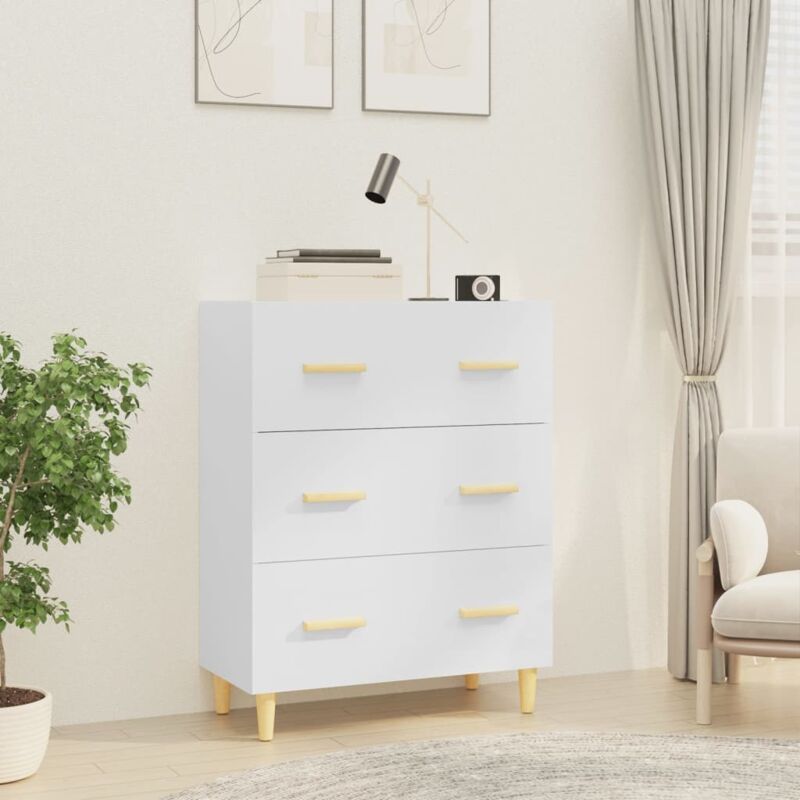 Prolenta Premium - Furniture Limited - Buffet Blanc brillant 70x34x90 cm Bois