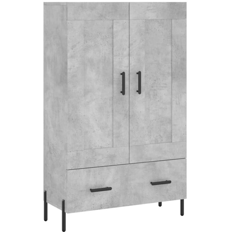 Jinlefu - vidaXL Buffet haut gris béton 69,5x31x115 cm bois d'ingénierie