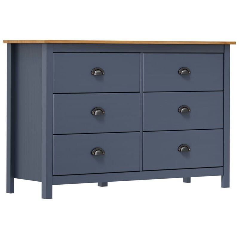Prolenta Premium - Furniture Limited - Buffet Hill Gris 125x40x80 cm Bois de pin