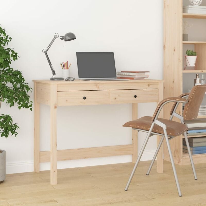 Prolenta Premium - Furniture Limited - Bureau avec tiroirs 100x50x78 cm Bois massif