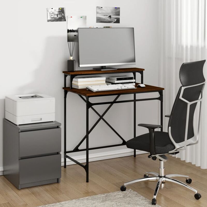 Prolenta Premium - Furniture Limited - Bureau chêne marron 80x50x90 cm bois d'ingéni
