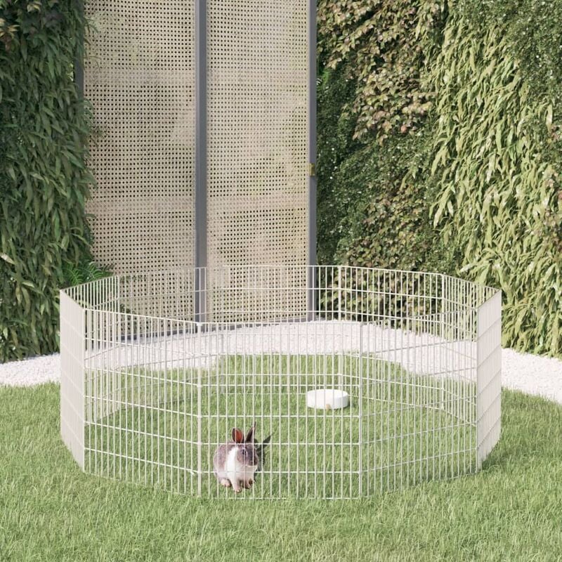 prolenta premium - maison du'monde - cage à lapin 10 panneaux 54x60 cm fer galvanisé
