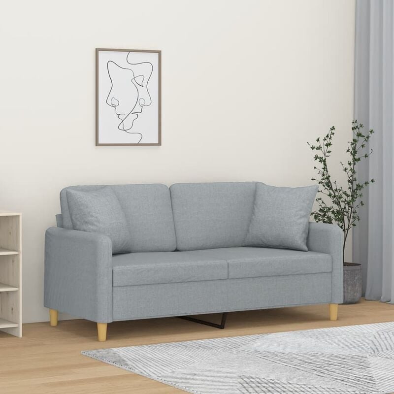 Prolenta Premium - Maison du'Monde - Canapé 2 places avec oreillers gris clair 140