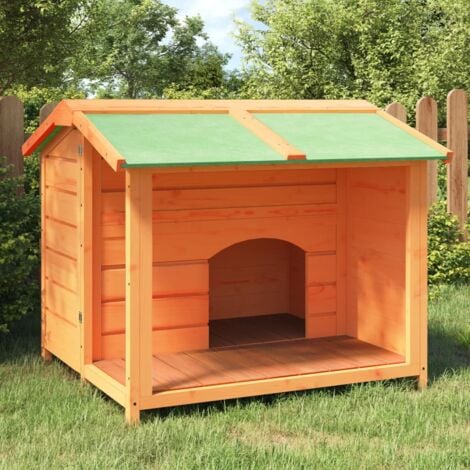 Caseta perros exterior madera - 76 x 99 x H80 cm - casa perro - talla S - casa de perros pequeños - techo impermeable - Timbela M401-1