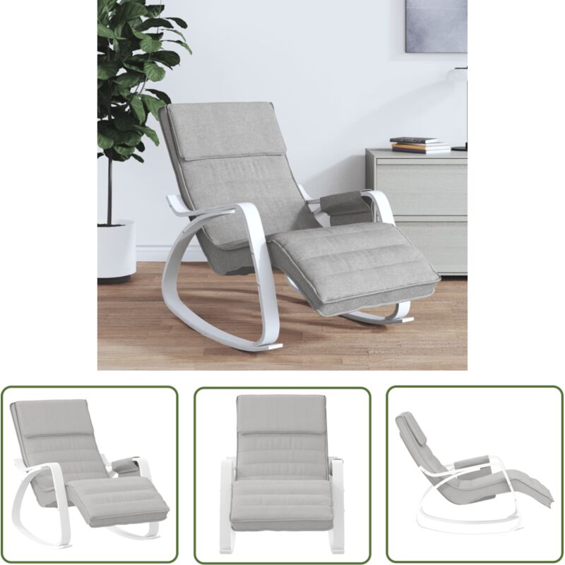 Maison Exclusive - The Living Store Chaise à bascule Gris clair Tissu - Fauteuil à Bascule - Chaise Balançoire - Chaise Relaxante - Mobilier