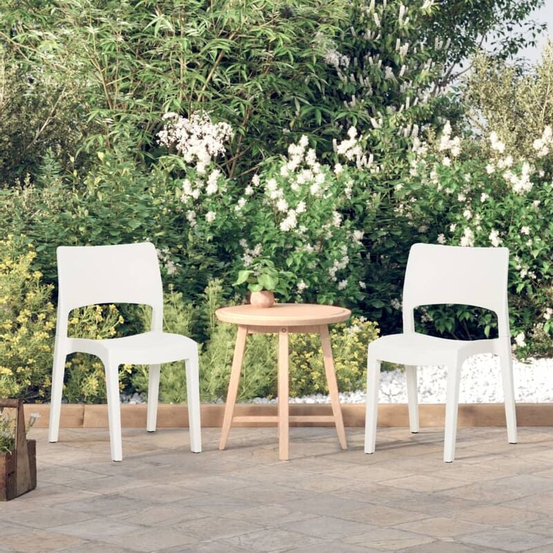 Furniture Limited - Chaises de jardin lot de 2 Blanc