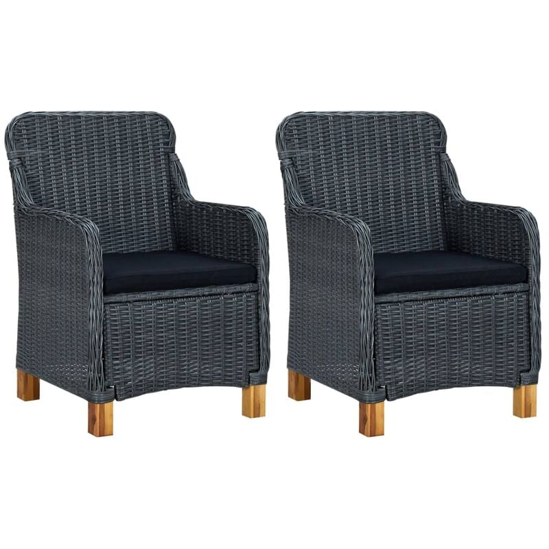 Prolenta Premium - Furniture Limited - Chaises de jardin avec coussins lot de 2