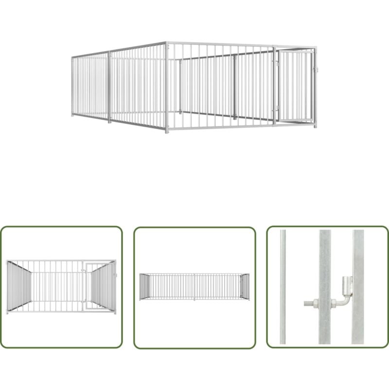 Prolenta Premium - The Living Store Chenil d'extérieur pour chiens 200 x 400 x 100 cm - Chenil Extérieur - Niche Pour Chien - Abri Pour Chien